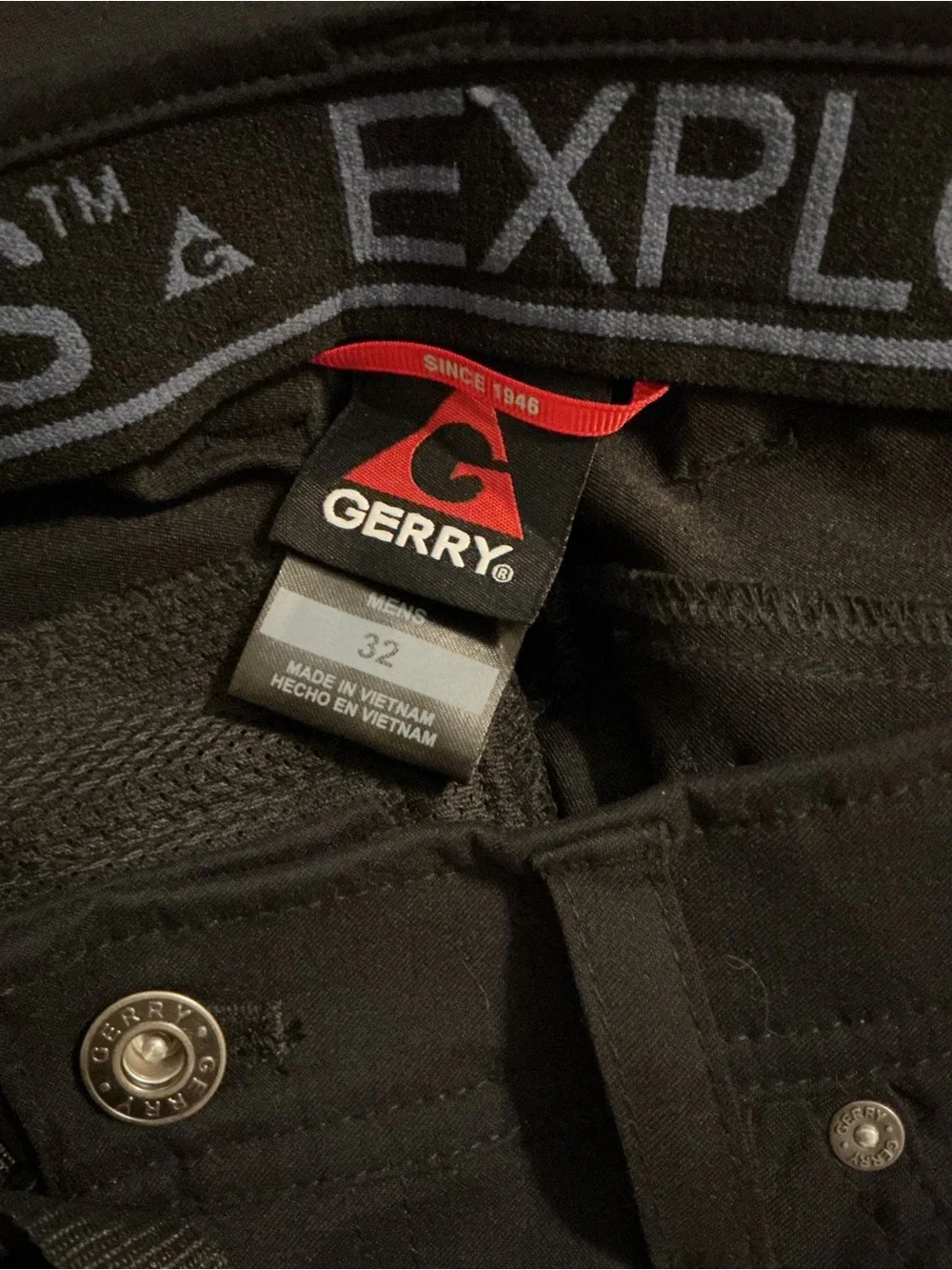 NEW Gerry Venture Shorts 32 Men Black Outdoor Stretch Hiking